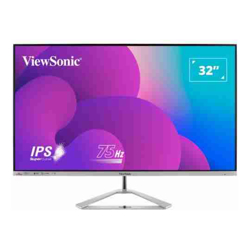 ViewSonic 32" Office Professional Stylish Elegant  Ultra Thin bezel SuperClear IPS  4ms FHDHDMIDPVGASpeakersLow Energy 26wV100Monitor3YARW