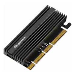 Simplecom EC415B NVMe M.2 SSD to PCIe x4 x8 x16 Expansion Card with Aluminium Heat Sink Black