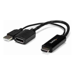 STARTECH.COM HDMI TO DISPLAYPort ADAPTER, 4K, USB POWER, 2YR