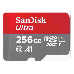 SanDisk Ultra microSDXC SQUAC 256GB A1 C10 U1 UHS-I 150MB/s R 4x6  10Y