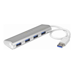 STARTECH.COM 4 Port PORTABLE USB 3.0 HUB W/ BUILT-IN CABLE - TRAVEL USB HUB 2YR