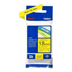 18MM BLACK ON Yellow TZ TAPE