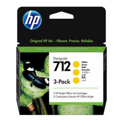 HP 712 3-Pack 29-ml Yellow DesignJet Ink Cartridge