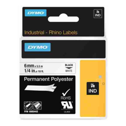 Dymo DymoRhino Blk on Wht 6mm Tape