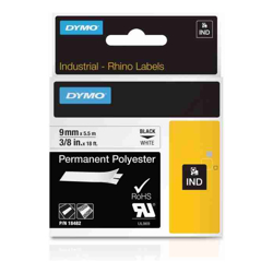 Dymo Rhino Py Lbl 9mm Blk/Wht