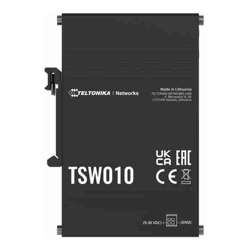 Teltonika | TSW010 | 5 Port Industrial DIN Rail Unmanaged Ethernet Switch Plug-N-Play