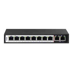 D-Link | DES-F1010P-E | 10 Port PoE Switch with (8 Long Reach 250m) PoE Ports and 2 Uplink