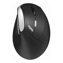 RAPOO EV250 Ergonomic Vertical Wireless Mouse 6 Buttons 800/1200/1600 DPI Optical Silent Click Mice - Black (Renamed from MV20)