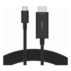 Belkin Connect USB-C to HDMI Cable 2M - Black (AVC012bt2MBK), Supports resolutions up to 8K 60Hz and HDR10+, Plug and Play
