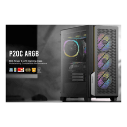 Antec P20C ARGB, E-ATX, ATX High Airflow, USB-C, Cable management, 4x HDD/SSD , 375mm GPU, 170mm CPU, 3x ARGB PWM 12CM,Fan Control, Gaming Case
