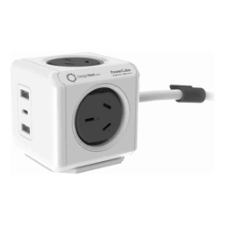 4Cabling PowerCube 4 Power Outlet 2 USB A and 1 USB C 20W charging outlets | 1.5m Grey