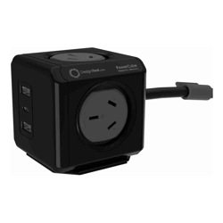 4Cabling PowerCube 4 Power Outlet 2 USB A and 1 USB C 20W charging outlets | 1.5m Black