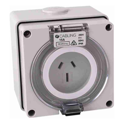 4Cabling 4C | Socket Outlet 3Flat Pin IP66 250V 15A