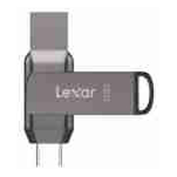Lexar D400 128GB JumpDrive BL Titanium USB 3.1 Type-C up to 130MB/s read  transfer content between your USB Type-CTM and Type-A devices.