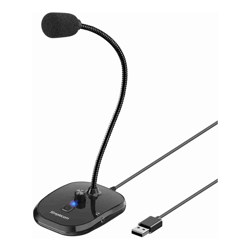 Simplecom UM360 Plug and Play USB Desktop Microphone with Headphone Jack