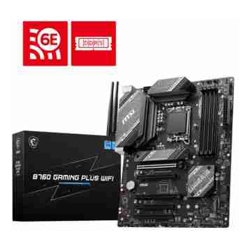 MSI B760 GAMING PLUS WIFI  ATX Motherboard, 4x DDR5~192GB, 5x PCI-E x 16, 2x M.2, 4x SATA, 2x USB 3.2 , 4x USB 2.0  1 USBx C