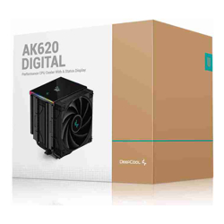 Deepcool AK620 DIGITAL High Performance Dual Tower CPU Cooler 6 Copper Heat Pipes 2x 120 FDB Fans 260W Heat Dissipation LGA2066/2011-v3/1200/1511/