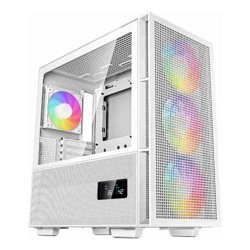 Deepcool CH560 DIGITAL White  HighAirflow Mid-Tower Case Mini-ITX/ Micro-ATX/ ATX/ E-ATX Magnetic Hybrid MeshTempered Glass 3 Pre-Installed 140mm