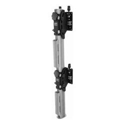 Atdec Freestanding heavy duty dual vertical monitor mount SILVER