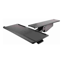 Under Desk Keyboard Tray - Full Motion Height Adjustable Keyboard and Mouse Tray 10INx26IN Platform - Ergonomic Desk Mount Computer Keyboard Tray with Mouse Pad Wrist Rest