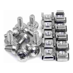 STARTECH.COM M6 MOUNTING SCREW + CAGE NUTS FOR SERVER Rack CABINET, 50PK, NICKEL-PLATED