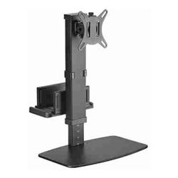 Brateck Vertical Lift Monitor Stand With Thin Client CPU Mount  Fit Most 17"-32" Monitor Up to 8KG VESA 75x75100x100(Black)