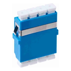 4Cabling LC OS1/OS2 Singlemode Through Coupler Flangeless Quad Ceramic Sleeve | Blue