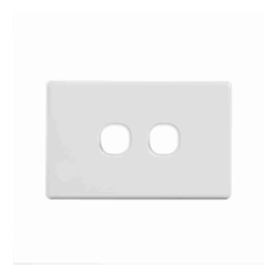 4C | Elegant 2 Gang Grid and Cover Plate - White