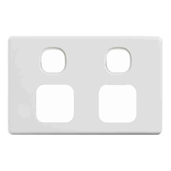 4Cabling 4C | Elegant Double Power Point Cover Plate White