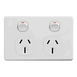 4Cabling 4C | Classic Double Power Point 250V 15A Horizontal