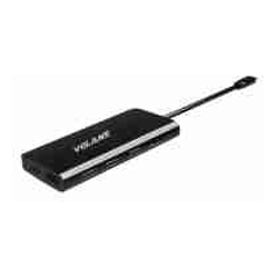 Volans VL-UCH3CLR, Aluminium USB-C Multiport Adapter, Power Delivery, HDMI2.0, LAN, 3xUSB3.0, Card Reader, 1 Year