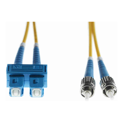 10m SC-ST OS1 / OS2 Singlemode Fibre Optic Cable: Yellow