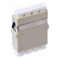 LC OM1 Multimode Through Coupler Flangeless Quad Ceramic Sleeve | Beige