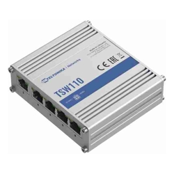 Teltonika | TSW110 | 5 Port Industrial L2 Unmanaged Gigabit Switch, non-PoE, Plug-N-Play