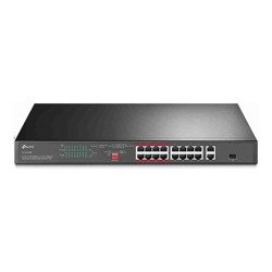 TP-Link 16 PORT 10/100 + 2-PORT GIGABIT Rackmount SWITCH GbE(2)  10/100 POE+(16) SFP(1)