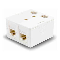 Serveredge 2 Way CAT5e Surface Mount Box with Keystone Jack White