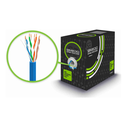 Serveredge CAT5E 305m Network Cable - UTP Solid PVC 24AWG - BLUE