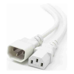 ALOGIC 1m IEC C13 to IEC C14 Computer Power Extension Cord - Male to Female-WHITE