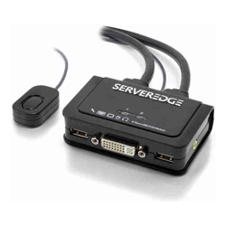 Serveredge 2-Port USB / DVI Cable KVM Switch With Audio & Remote
