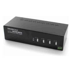 Serveredge 4-Port Dual Monitors DVI USB KVM Switch with Audio & Mic Includes Cables