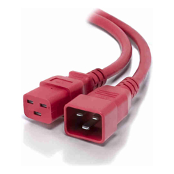 ALOGIC 1m IEC C19 to IEC C20 Power Extension Cable Male to Female Cable - Red