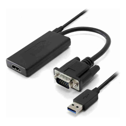 ALOGIC Portable VGA to HDMI Adapter with USB Audio & Resolution Support Up to 1080p