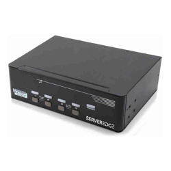 Serveredge 4-Port Dual Display DisplayPort KVM Switch with Audio & Hotkey Control
