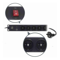 Serveredge Basic 3m 8 Port PDU (8) 3 Pin AUS GPO Output (1) 3 Pin Aus Plug Input 10A 240V With Surge Protection with Flushed and Recessed Brackets