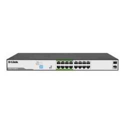 D-Link | DGS-F1018P-E | 18 Port Gigabit PoE Switch with 16 PoE+ Ports (8 Long Reach 250m) and 2 SFP Uplinks