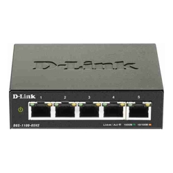 D-Link | DGS-1100-05PDV2 | 5 Port Gigabit PoE-Powered Smart Managed Switch with 2 PoE pass-through Ports