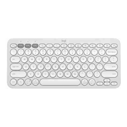 Logitech PEBBLE KEYS 2 K380S Slim minimalist Bluetooth? Wireless Keyboard with customizable keys (Tonal White)