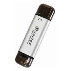 Transcend 2TB External SSD ESD310S USB 10Gbps Type CA Silver