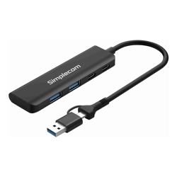 Simplecom CH385 SuperSpeed USB-A and USB-C 4-Port Combo Hub USB 3.2 Gen 1 (2x USB-A and 2x USB-C Ports)