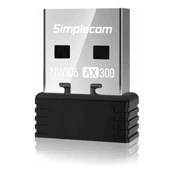 Simplecom NW106 AX300 2.4GHz Wi-Fi 6 USB Wireless Nano Adapter